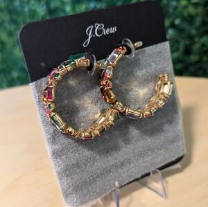J.Crew Crystal Cluster Irene Hoop Earrings